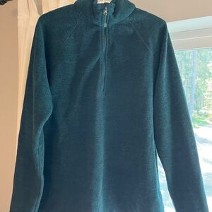 Eddie Bauer Green Fleece Quarter-Zip Pullover